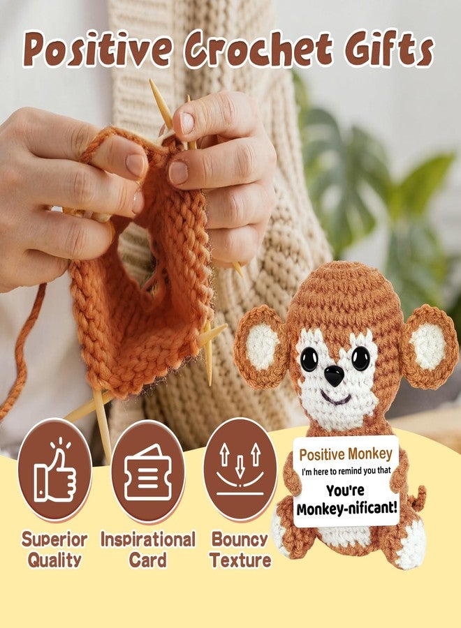Hoedia Funny for Her/Him/Friend/Coworker - Emotional Positive Crochet Animals Monkey, Women Men Unique Thank You Inspirational Support Gift for Christmas, Birthday, Retirement, Desk Decor - Image 3