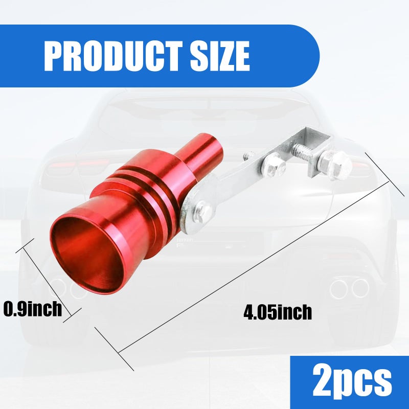ijuicy 2 PCS Car Turbo Whistle, Exhaust Muffler Pipe Whistle, Turbo Sound Whistle Exhaust Muffler, Aluminum Car Turbo Sound Simulator, Universal Modification Accessories for Most Cars (Red #M) - Image 2