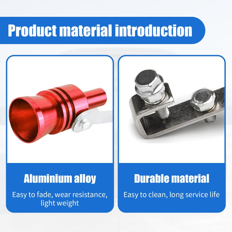 ijuicy 2 PCS Car Turbo Whistle, Exhaust Muffler Pipe Whistle, Turbo Sound Whistle Exhaust Muffler, Aluminum Car Turbo Sound Simulator, Universal Modification Accessories for Most Cars (Red #M) - Image 5