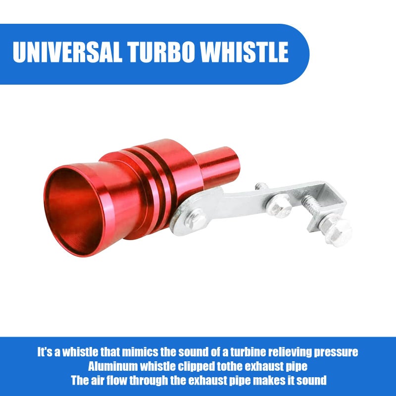 ijuicy 2 PCS Car Turbo Whistle, Exhaust Muffler Pipe Whistle, Turbo Sound Whistle Exhaust Muffler, Aluminum Car Turbo Sound Simulator, Universal Modification Accessories for Most Cars (Red #M) - Image 4