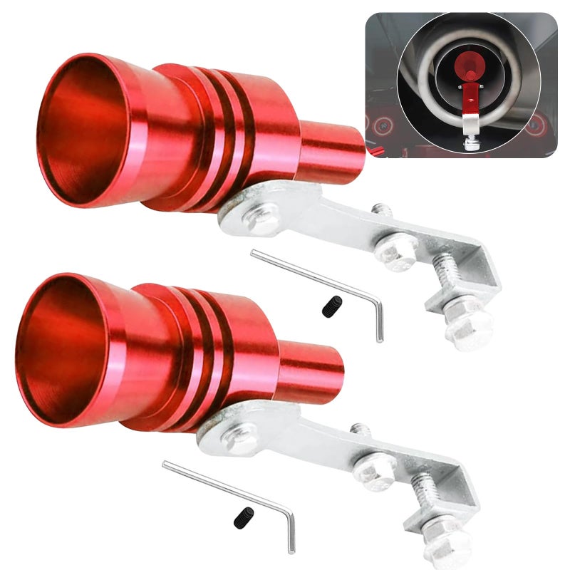 ijuicy 2 PCS Car Turbo Whistle, Exhaust Muffler Pipe Whistle, Turbo Sound Whistle Exhaust Muffler, Aluminum Car Turbo Sound Simulator, Universal Modification Accessories for Most Cars (Red #M) - Image 1