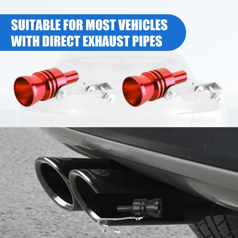 ijuicy 2 PCS Car Turbo Whistle, Exhaust Muffler Pipe Whistle, Turbo Sound Whistle Exhaust Muffler, Aluminum Car Turbo Sound Simulator, Universal Modification Accessories for Most Cars (Red #M) - Image 3