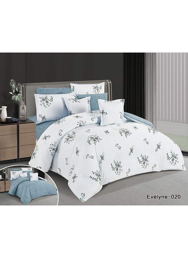 LEVORE Horse Classic Comforter Set 100% Luxurious Cotton With A Floral Pattern 8 Pieces  - Image 1