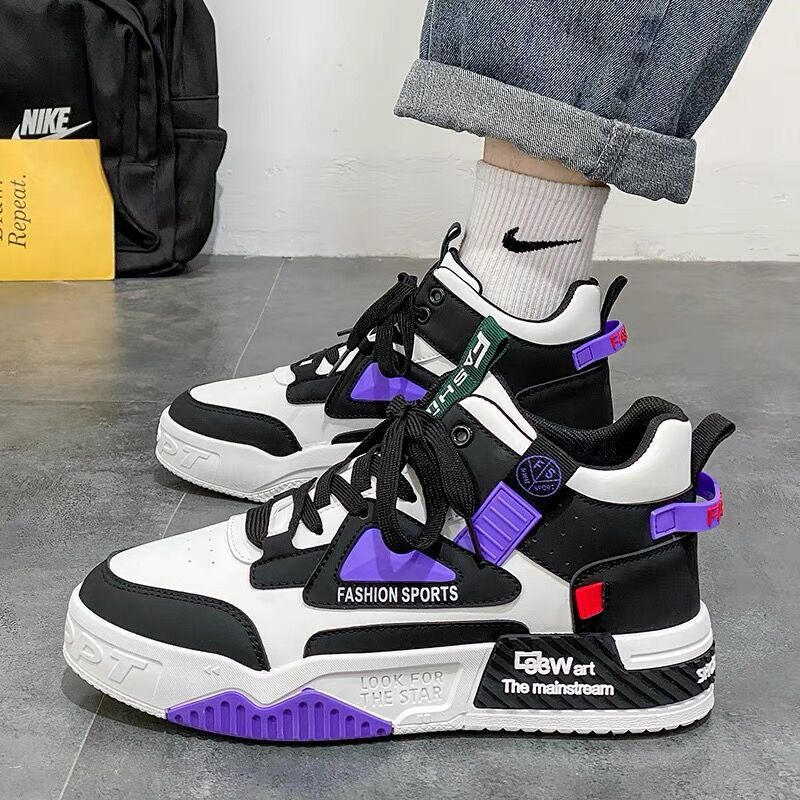 Autumn Men'S Shoes New Breathable High-Top Shoes Men'S Trendy All-Match White Shoes Platform Sneaker Casual Board Shoes - Image 2