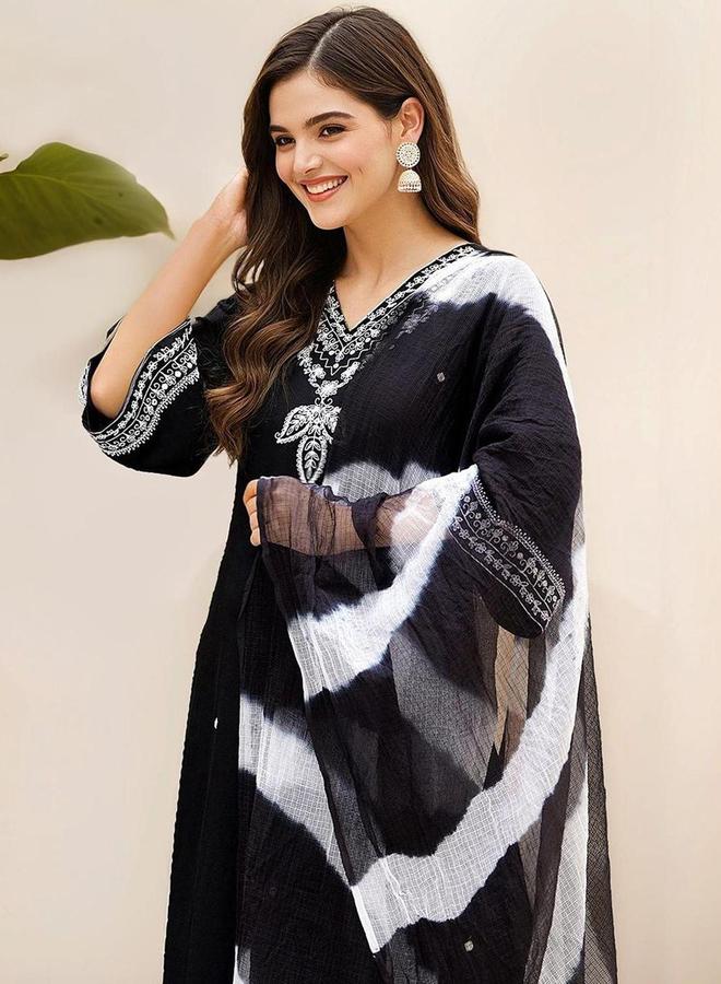 آي شين مجموعة من دوباتا وبنطال مع كورتا بقصة مستقيمة - Image 2