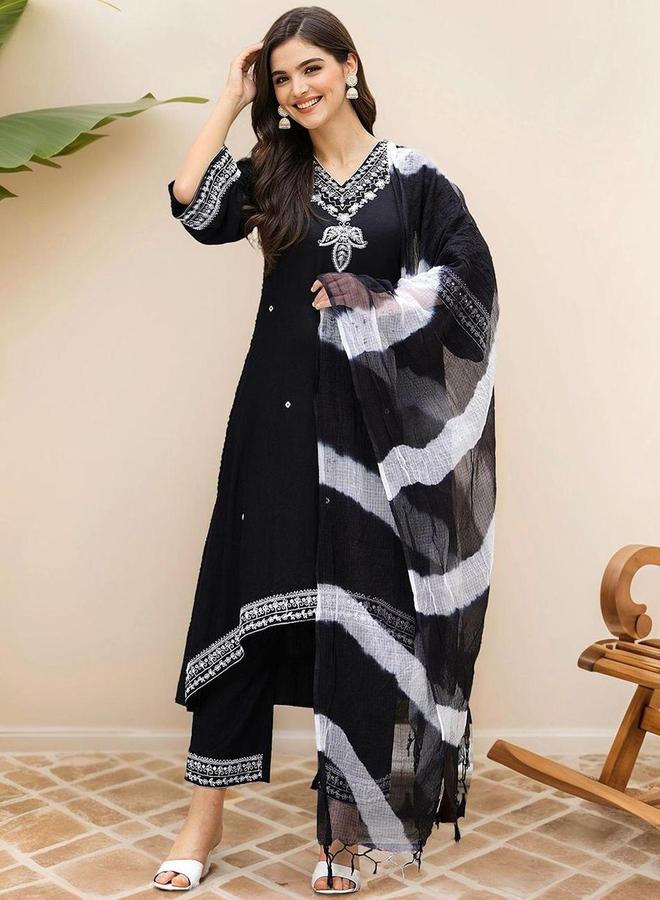 آي شين مجموعة من دوباتا وبنطال مع كورتا بقصة مستقيمة - Image 5