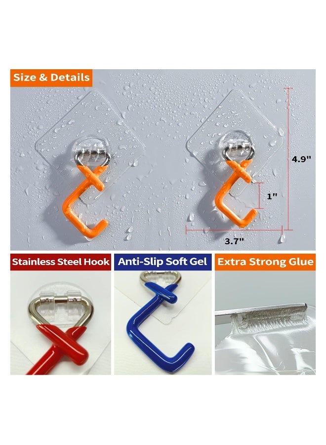 Mop and Broom Holder Wall Mount Broom Gripper Holds Self Adhesive No Drilling Super Anti-Slip Wall Mount Tool Racks Stainless Steel Mop and Broom Hooks Organizer - Image 4