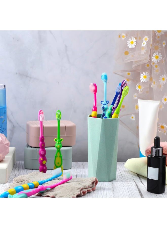 Lauwell Toddler Toothbrush Kids Manual Toothbrush Individually Wrapped Toothbrushes with Covers Suction Cup Toothbrush Lovely Soft Bristle Animal Toothbrush for Kids Sensitive Teeth (36 Pieces) - Image 4