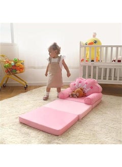 HOOKOR kids sofa,Kids Foldable Sofa Bed, Princess Chair for Toddlers 1-3, Pink Cartoon Shape, High Density Foam, Fold Out Couch for Bedroom, Sofa Bed for Girls, 45.3x19.7x2.4 inches, 4.4 lbs (Pink)  - Image 2