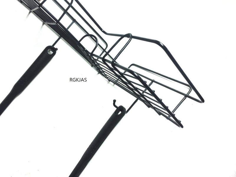 EASY SHOPE Multipurpose Wall-Mounted Corner Storage Rack Bathroom Shelf Organizer Kitchen Basket Cosmetic Hanging Shower Caddy Rack for Soap Shampoo Towel Kitchen Organizer, Black, (Pack of 1) - Image 4