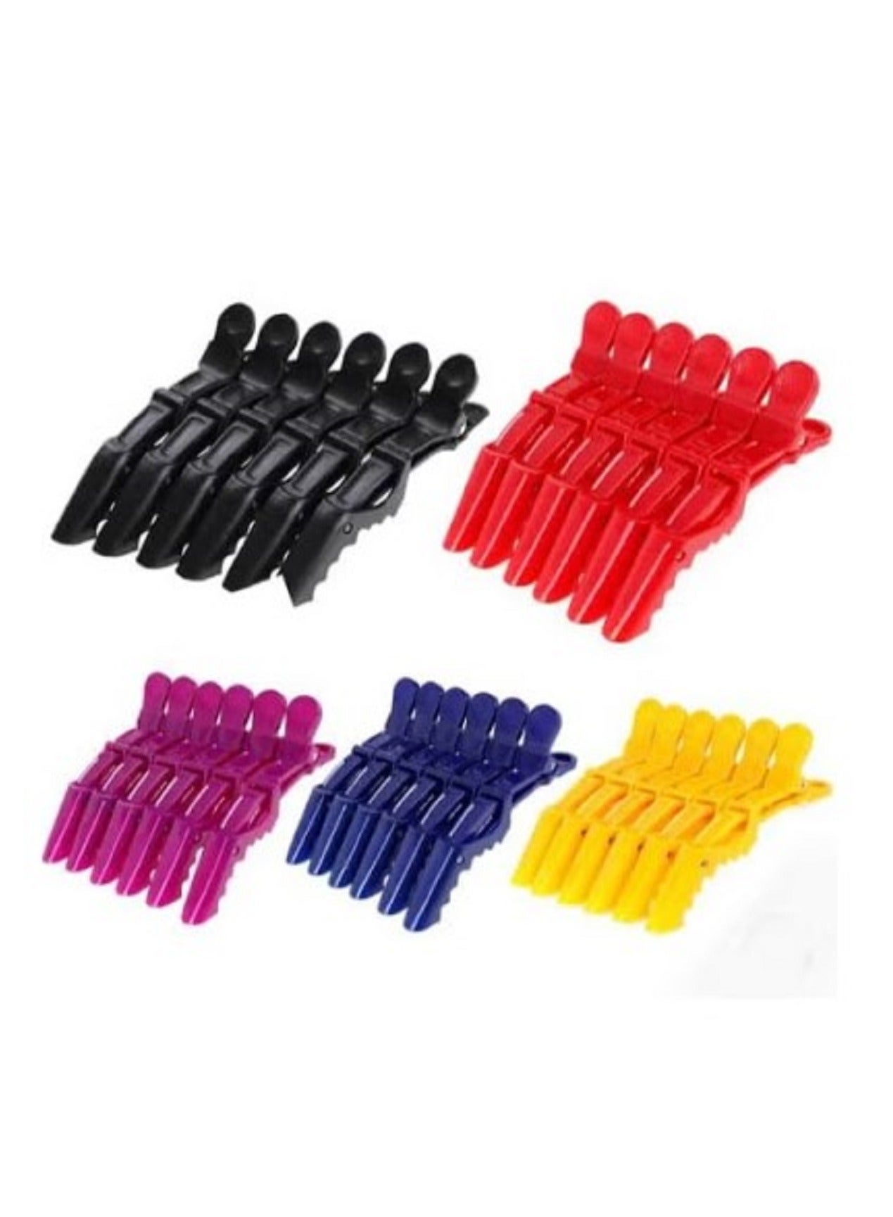 Hair clips, 6 pieces, different colors