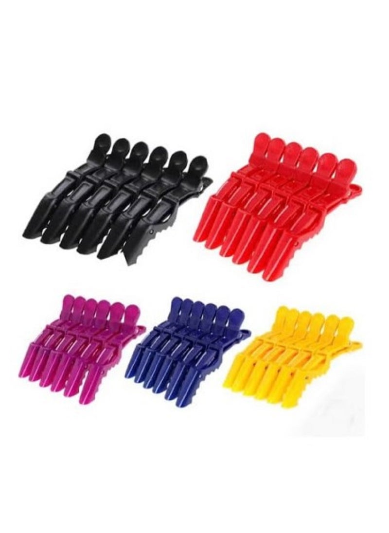 Generic - Hair clips, 6 pieces, different colors - Image 1