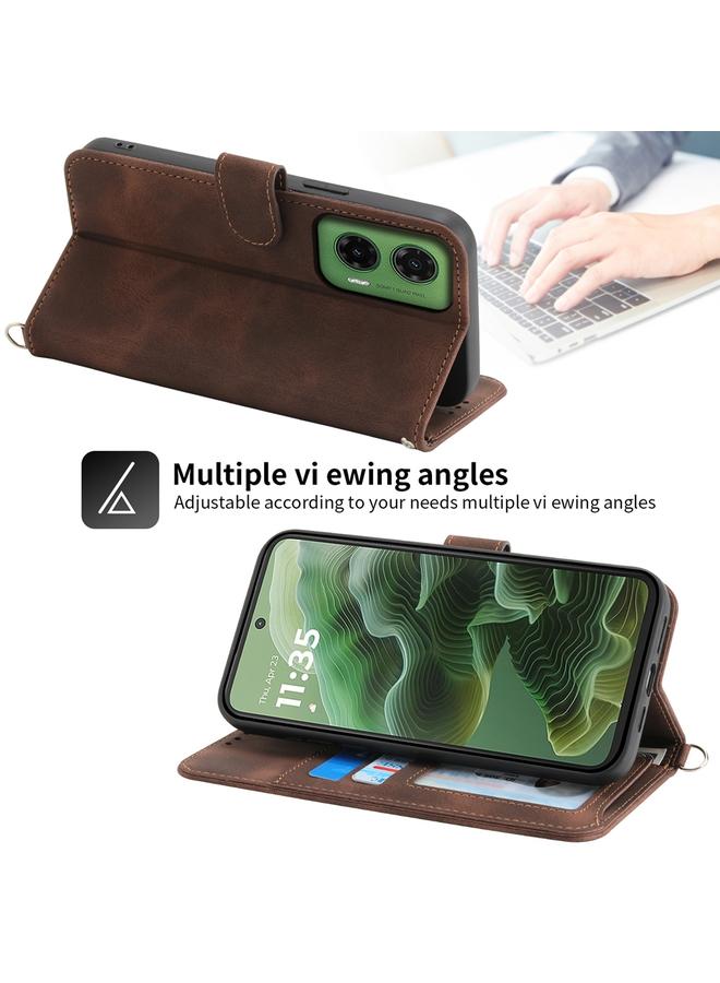 erorex Case For Motorola Moto G35 Skin Feel Flowers Embossed Wallet Leather Phone Case - Image 4