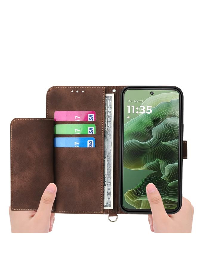 erorex Case For Motorola Moto G35 Skin Feel Flowers Embossed Wallet Leather Phone Case - Image 3