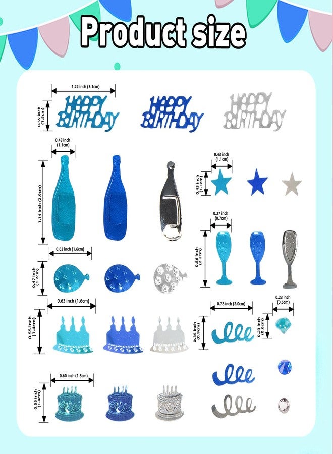 KALOR Blue and Silver Happy Birthday Confetti, 3000 Pcs Birthday Cake Table Metallic Foil Confetti Party Table Decor for Party, Baby Shower, DIY Arts and Crafting - Image 4