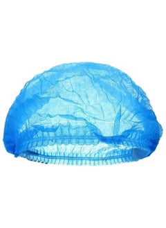 Generic Disposable Cover Hair Mesh Hats 100 Pieces Free Size Flexible For Cosmetics Beauty Kitchen Cooking Household Industries Hospital Blue  - Image 1