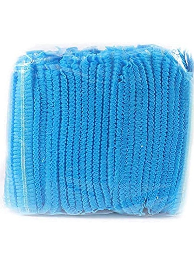 Generic Disposable Cover Hair Mesh Hats 100 Pieces Free Size Flexible For Cosmetics Beauty Kitchen Cooking Household Industries Hospital Blue  - Image 3