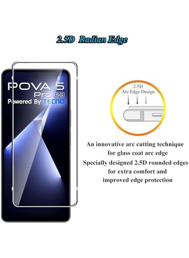 erorex 3 Tempered Glass Compatible With Tecno Pova 5 Pro 5G 9H Hardness Scratch Resistant Bubble Free Hd Screen Protector - Image 5
