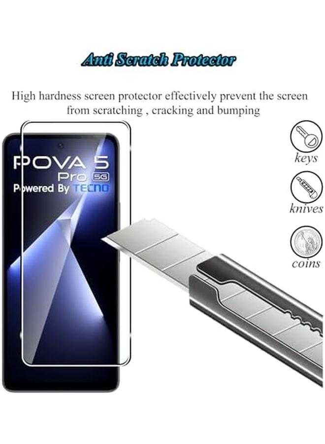 erorex 3 Tempered Glass Compatible With Tecno Pova 5 Pro 5G 9H Hardness Scratch Resistant Bubble Free Hd Screen Protector - Image 3