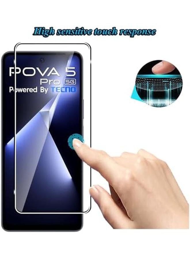 erorex 3 Tempered Glass Compatible With Tecno Pova 5 Pro 5G 9H Hardness Scratch Resistant Bubble Free Hd Screen Protector - Image 4