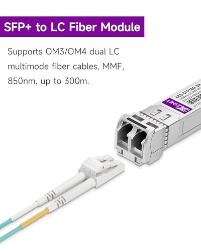 XZSNET 10GBASE-SR SFP+ Transceiver, 10G SFP+ to LC Multimode Fiber Module Compatible for Cisco SFP-10G-SR, Ubiquiti UniFi UF-MM-10G, Mikrotik S+85DLC03D, Meraki, Netgear, D-Link and More, 2 Pack - Image 2