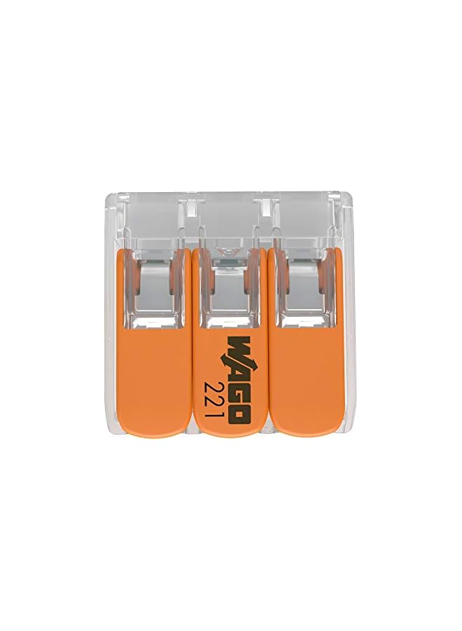 PROMASS promass COMPACT Splicing Connector/ 221-413 for all conductor types; max. 4 mm²; 3-conductor; with levers;transparent; Packing Unit (50 pcs)  - Image 3