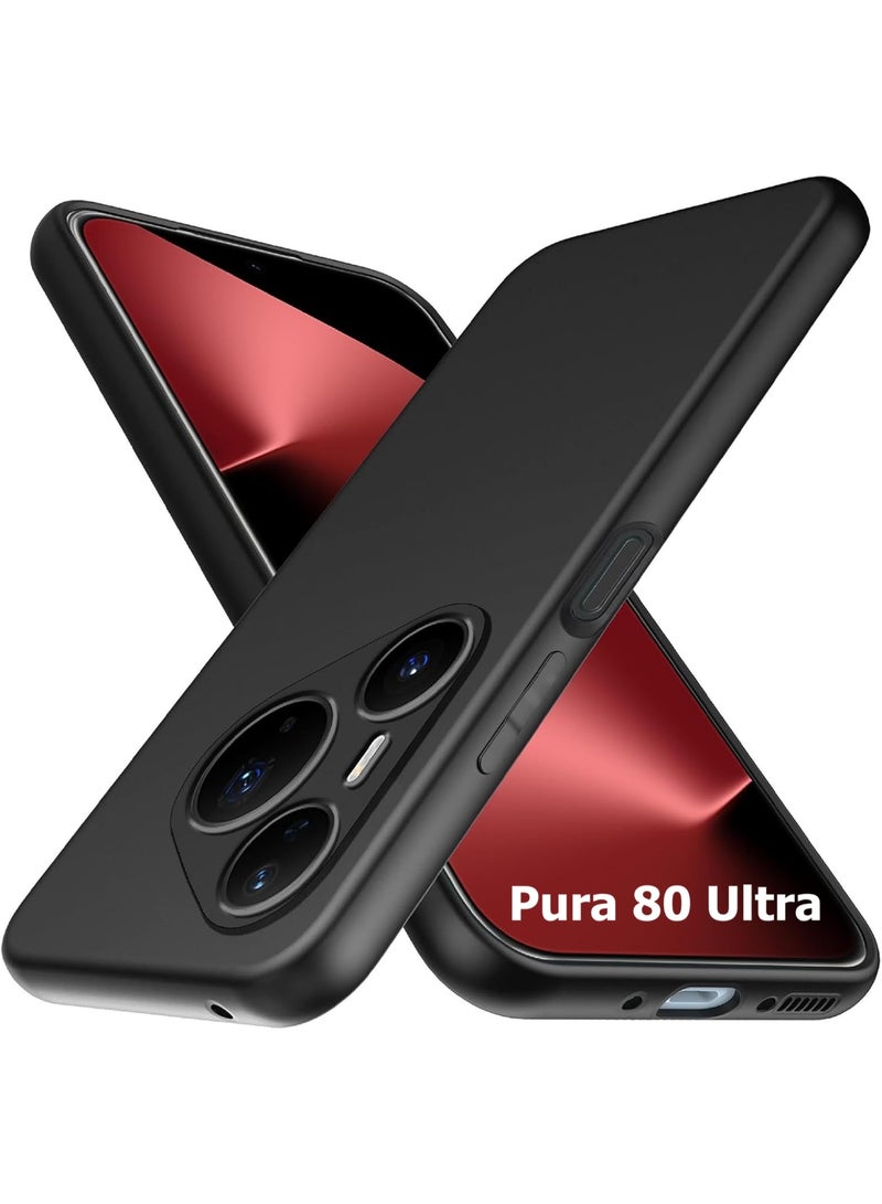 Case for Huawei Pura 80 Ultra Soft TPU Flexible Slim Fit Matte Black Cover Precise cutouts compatible for Huawei Pura 80 Ultra - Image 1