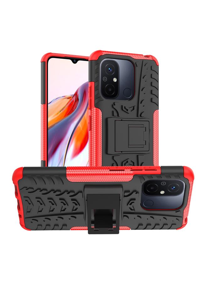 The Bros Case For Xiaomi Redmi 12C Tire Texture TPU + PC Phone Case with Holder