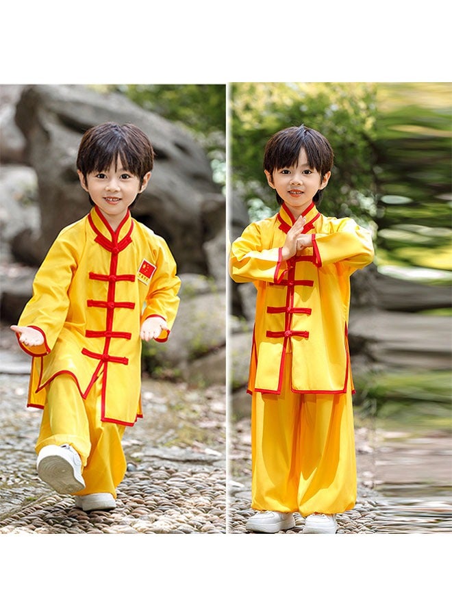 LiangSanZhi Kids Chinese Kung Fu Uniform -Costume for Boys, 2-Piece Long Sleeve Training Set (Top + Pants) for Kindergarten Activities & Cultural Shows - Image 2