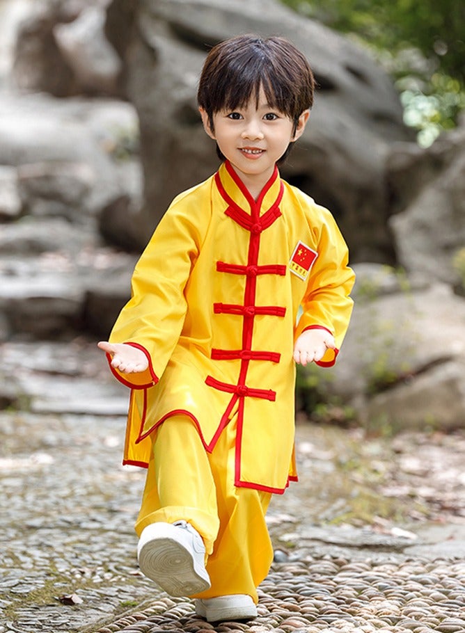 LiangSanZhi Kids Chinese Kung Fu Uniform -Costume for Boys, 2-Piece Long Sleeve Training Set (Top + Pants) for Kindergarten Activities & Cultural Shows - Image 3