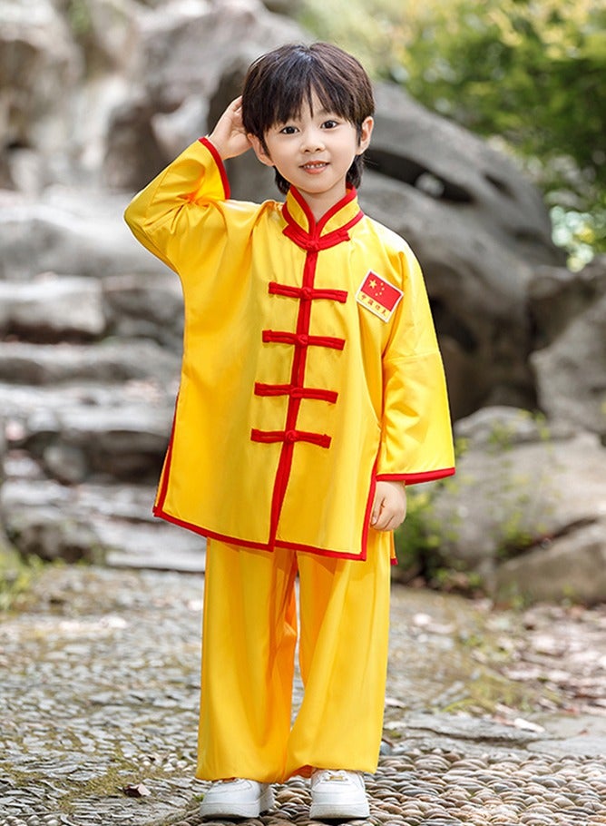 LiangSanZhi Kids Chinese Kung Fu Uniform -Costume for Boys, 2-Piece Long Sleeve Training Set (Top + Pants) for Kindergarten Activities & Cultural Shows - Image 4