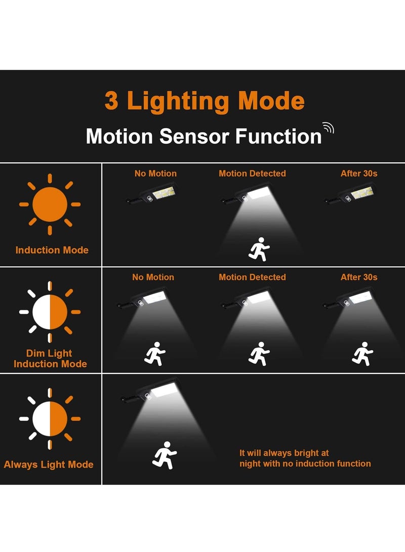 يلا جوي أدى أضواء الشارع الشمسية في الهواء الطلق ، 120 أدى أضواء ، التحكم عن بعد لاسلكي IP65 استشعار الحركة الأمن ضوء الجدار مع 3 أوضاع للحديقة ، الشارع ، سطح السفينة ، الفناء ، المرآب ، الفناء - Image 3