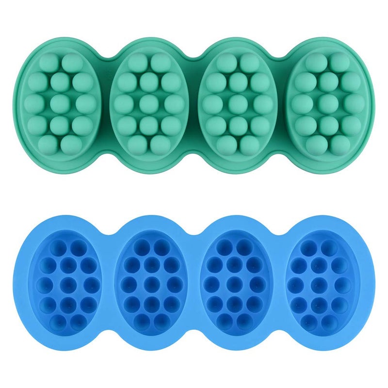 SJ Soap Molds 2 Packs, Rounded Rectangle Silicone Soap Molds for Soap Making, 6 Cavity Mold for Bath Bombs, Homemade Craft Soap, Cake, Chocolate ï¼† Ice Cube-Pink - Image 1