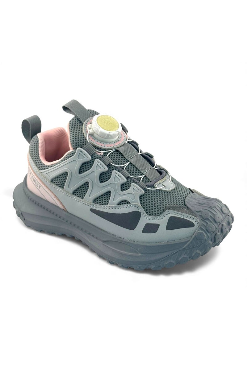 Feet First Bolt Flow Kids Lightweight Sports Sneakers 86-890-23 Light Grey/Dark Grey - Image 2