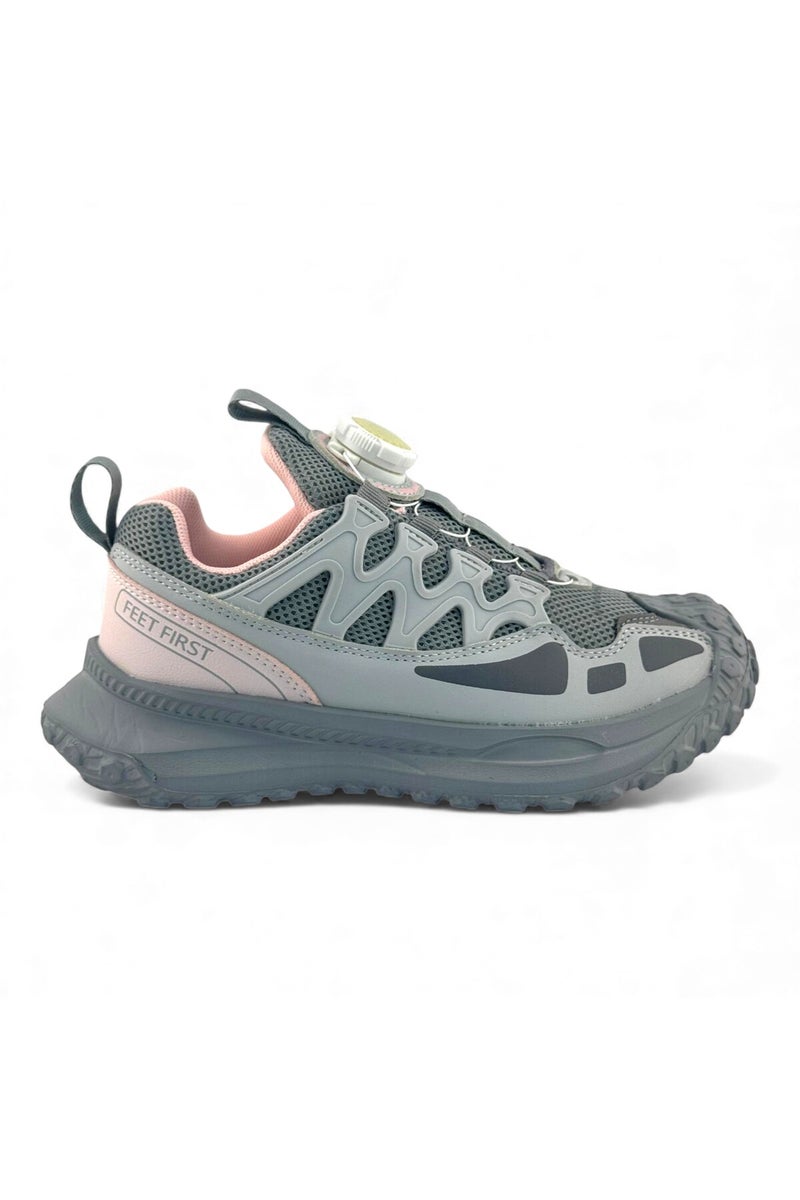 Feet First Bolt Flow Kids Lightweight Sports Sneakers 86-890-23 Light Grey/Dark Grey - Image 1