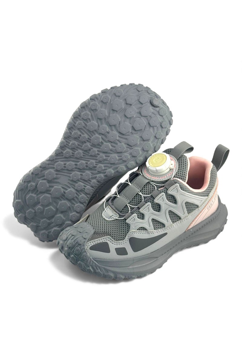 Feet First Bolt Flow Kids Lightweight Sports Sneakers 86-890-23 Light Grey/Dark Grey - Image 3