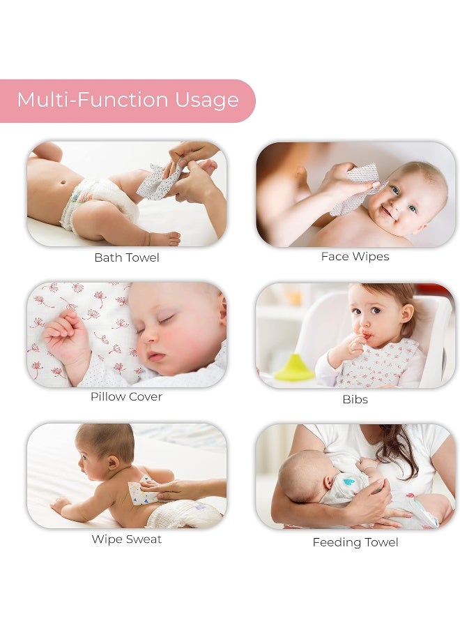 Luvlap Luv Lap Premium Baby Washcloth for New Born, 100% Muslin Cotton Cloth, Washable, Reusable, Absorbent, Extra Soft Face Towels/Washcloth for Babies, 6 Pcs, Dots, Hearts Print - Image 5