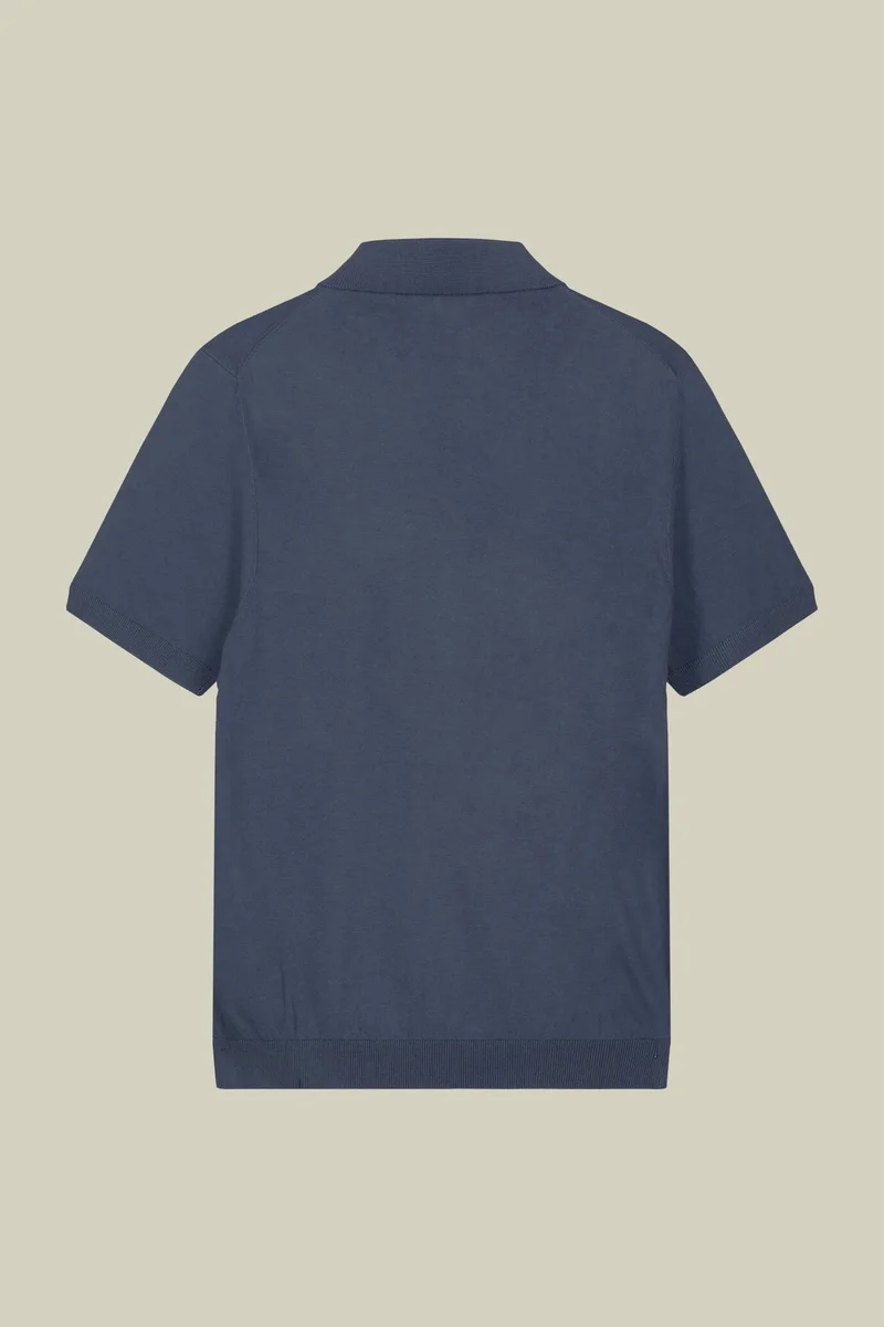 Doppelganger Blue Men's regular fit 100% cotton knitted polo shirt - Sky for Men | Best Price UAE