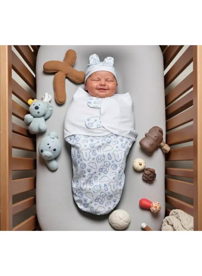 بطانية لف قطنية للمواليد الجدد - متعددة الألوان