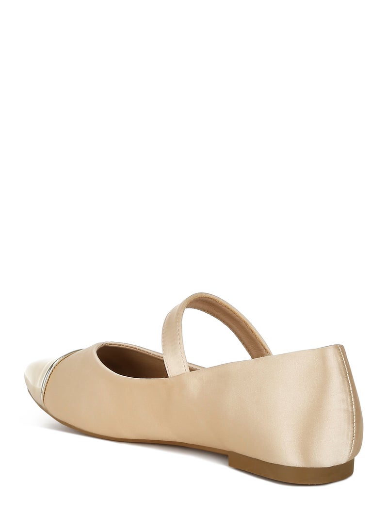 London Rag Gold Patent Toe Cap Satin Mary Jane - Image 3