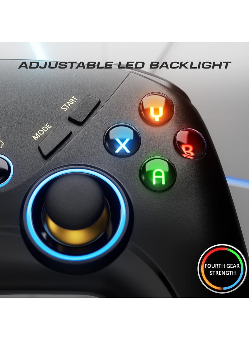 Wireless Gaming Gamepad Suitable for Switch, PC, Android, Simulates Real Vibration and Precise ons, Cool Gaming Controller for Children and Adults,Black - Image 5