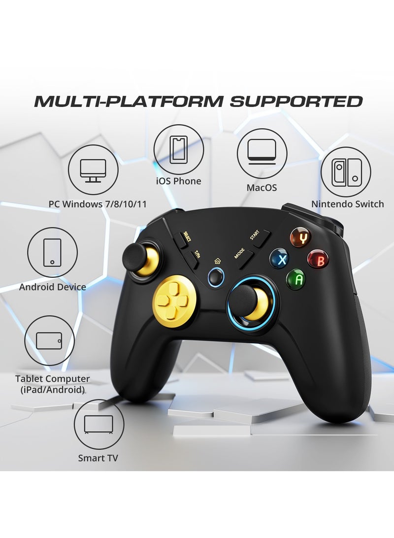 Wireless Gaming Gamepad Suitable for Switch, PC, Android, Simulates Real Vibration and Precise ons, Cool Gaming Controller for Children and Adults,Black - Image 2