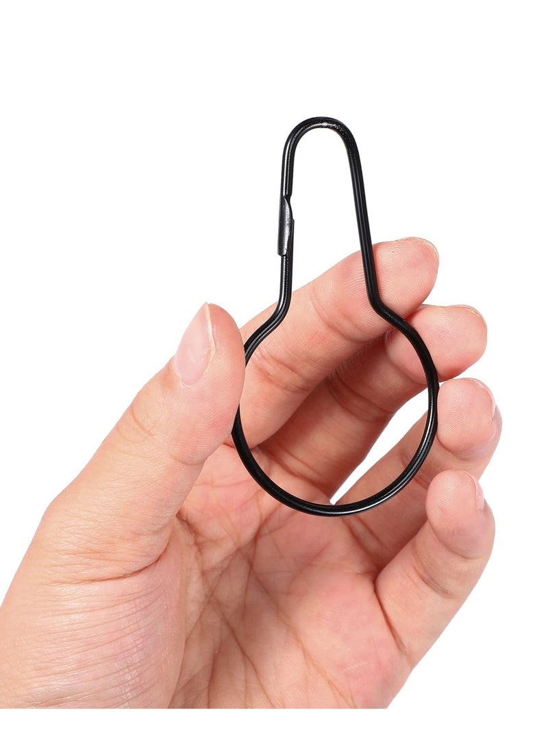 SYOSI 50 Pieces Metal Shower Curtain Hooks Hanging Shower Clips Metal Shower Curtain Rings Practical Shower Curtain Hangers for Bathroom Bedroom Kitchen Home Curtain Applications (Black)  - Image 3