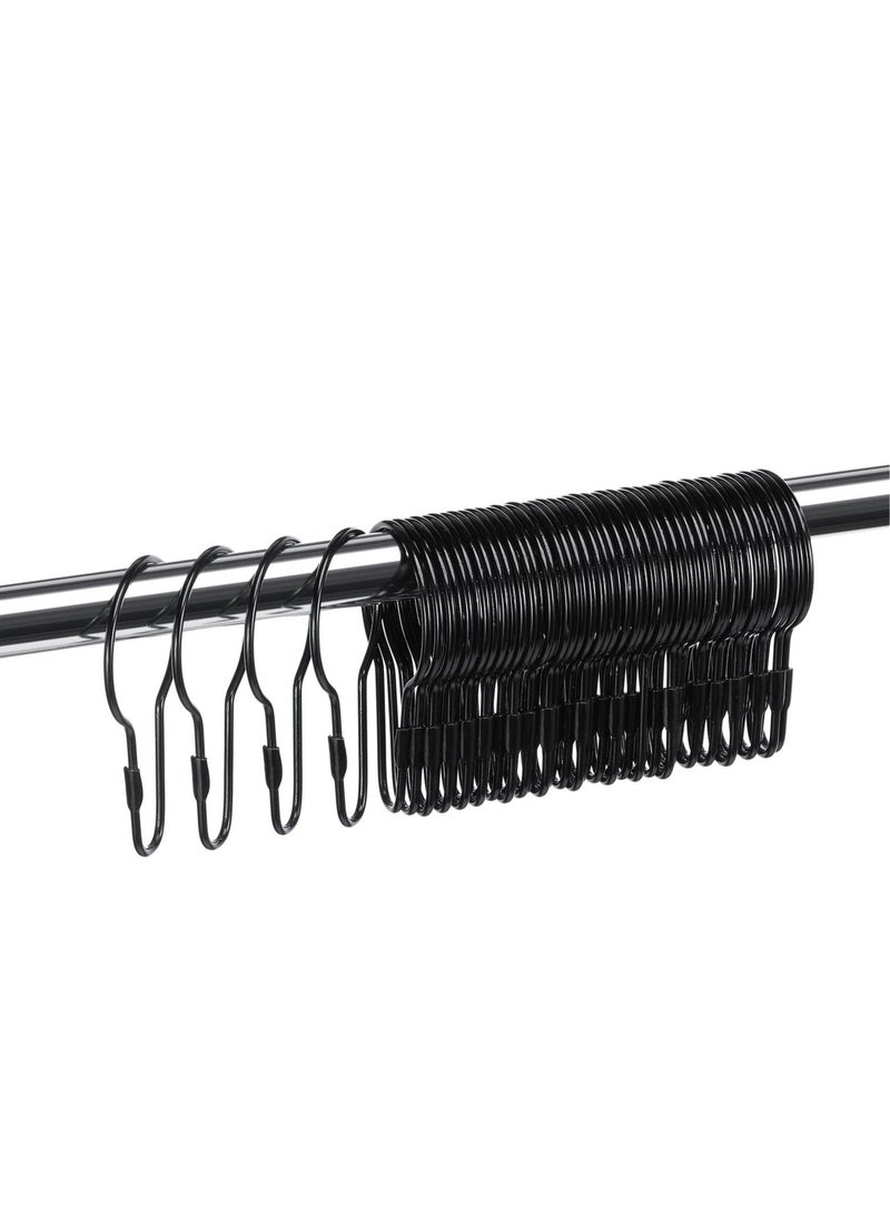 SYOSI 50 Pieces Metal Shower Curtain Hooks Hanging Shower Clips Metal Shower Curtain Rings Practical Shower Curtain Hangers for Bathroom Bedroom Kitchen Home Curtain Applications (Black)  - Image 5