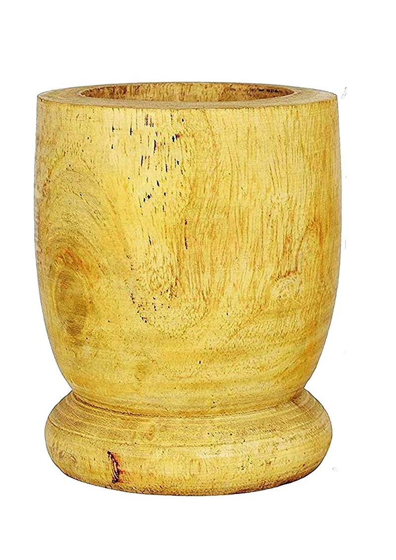 GUG Wooden Okhli Masher and Pestle Set/Imam Dasta/Spice Mixer for Kitchen Product Set of 1 - Image 2