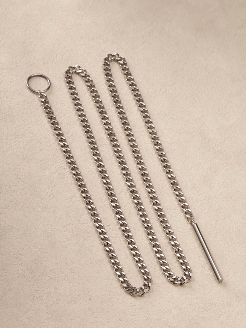 Sacina Silver-tone Lariat Chunky Chain Y Necklace, Gothic Emo Punk Grunge Necklace, Goth Jewelry, Christmas Jewelry Gift for Women - Image 5