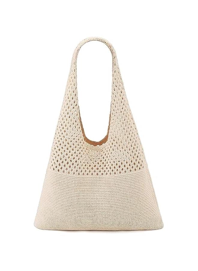 Arabest Women's Crochet Mesh Beach Tote Bag - Summer Vacation Boho Knit Bag - Image 1