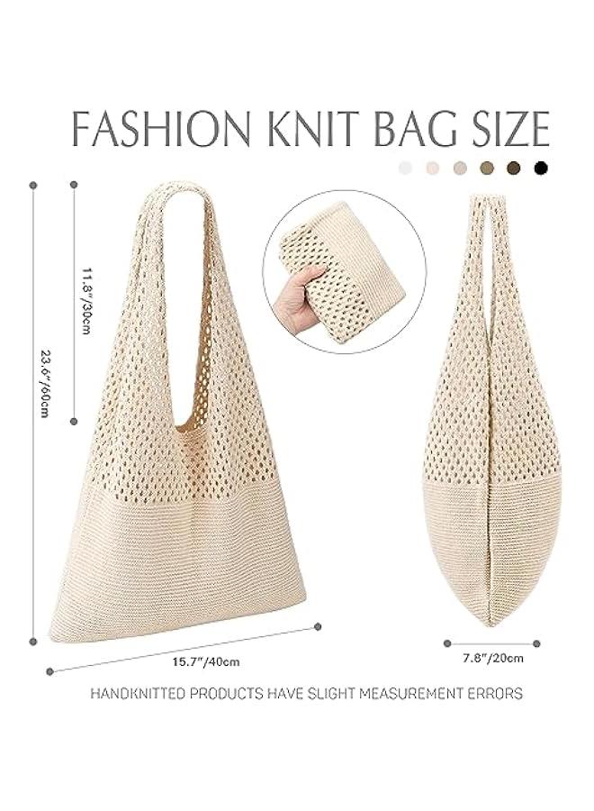Arabest Women's Crochet Mesh Beach Tote Bag - Summer Vacation Boho Knit Bag - Image 2