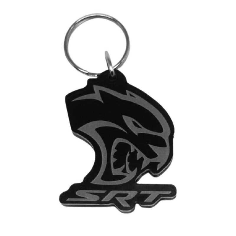 Dodge SRT Hellcat Keychain â€“ Custom Shaped Acrylic Accessory with Black & Silver Logo â€“ Officially Licensed by FCA US LLC â€“ Made in USA â€“ Muscle Car Gift for Mopar Fans
