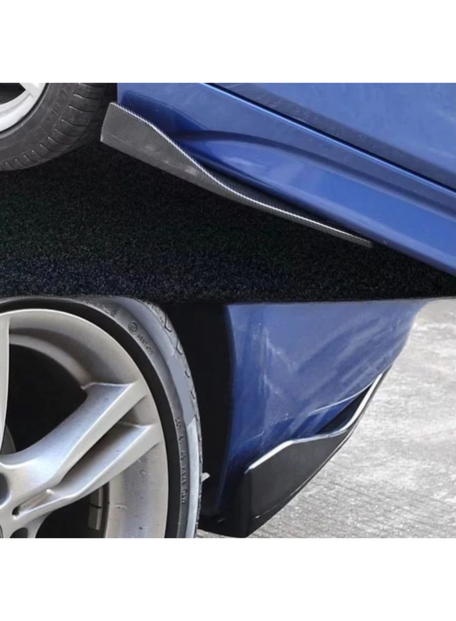 Black Front Rear Spoiler Diffuser Splitter Anti Scratch Protector 2pcs Set - Image 3